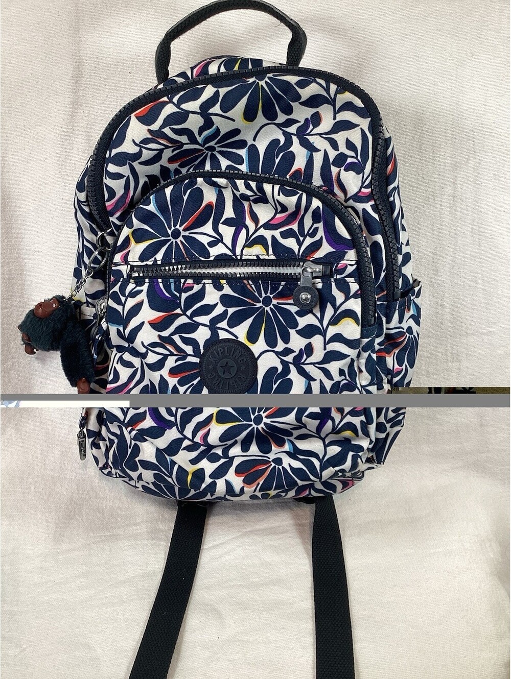 NWT Kipling BP4373 Seoul Go Small Backpack 11" Laptop Bag Nylon Floral Flourish